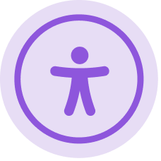 AI widget button with white circle and linear background