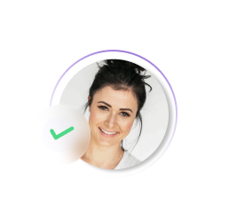 Profile photo of a team member with a checkmark icon indicating verified or invited status.