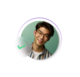 Profile photo of a team member with a checkmark icon indicating verified or invited status.