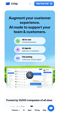 Example of a mobile website interface displayed in full view