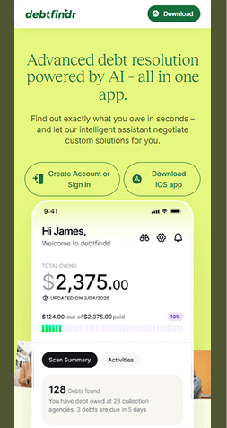Example of a mobile website interface displayed in full view