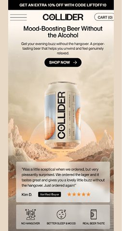 Example of a mobile website interface displayed in full view