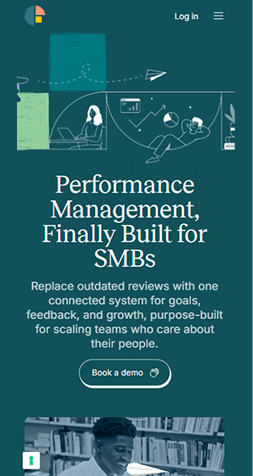 Example of a mobile website interface displayed in full view