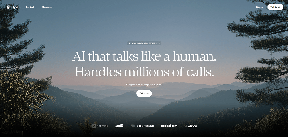 Example of a desktop website interface displayed in full view