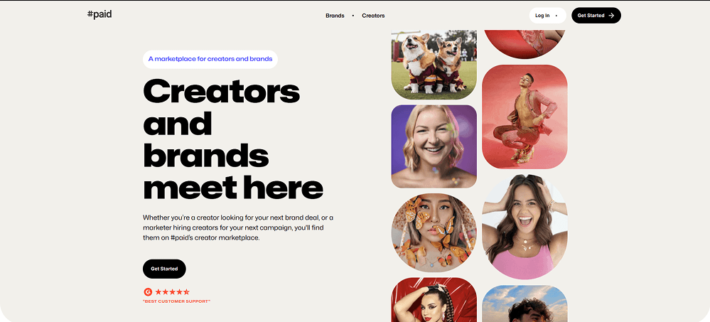 Example of a desktop website interface displayed in full view