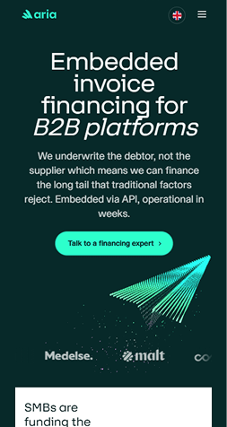 Example of a mobile website interface displayed in full view