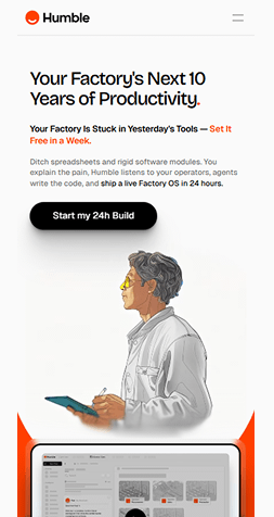 Example of a mobile website interface displayed in full view