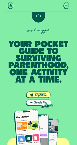 Example of a mobile website interface displayed in full view