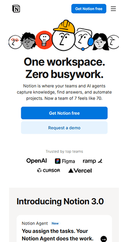 Example of a mobile website interface displayed in full view