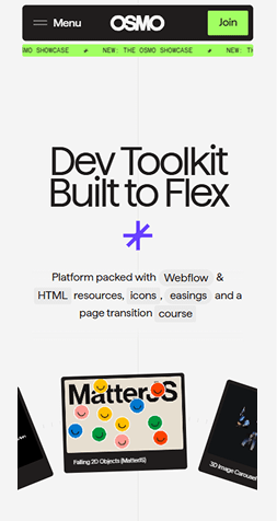 Example of a mobile website interface displayed in full view