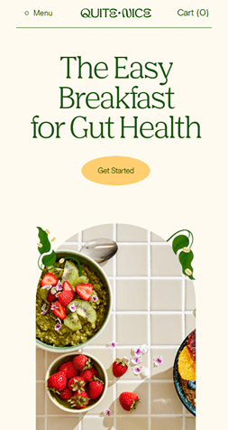 Example of a mobile website interface displayed in full view