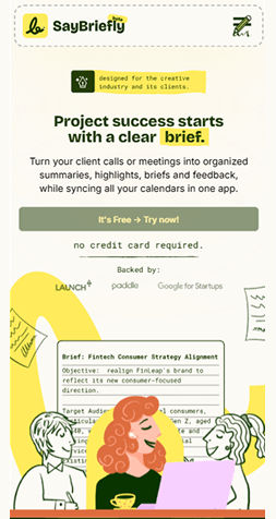 Example of a mobile website interface displayed in full view