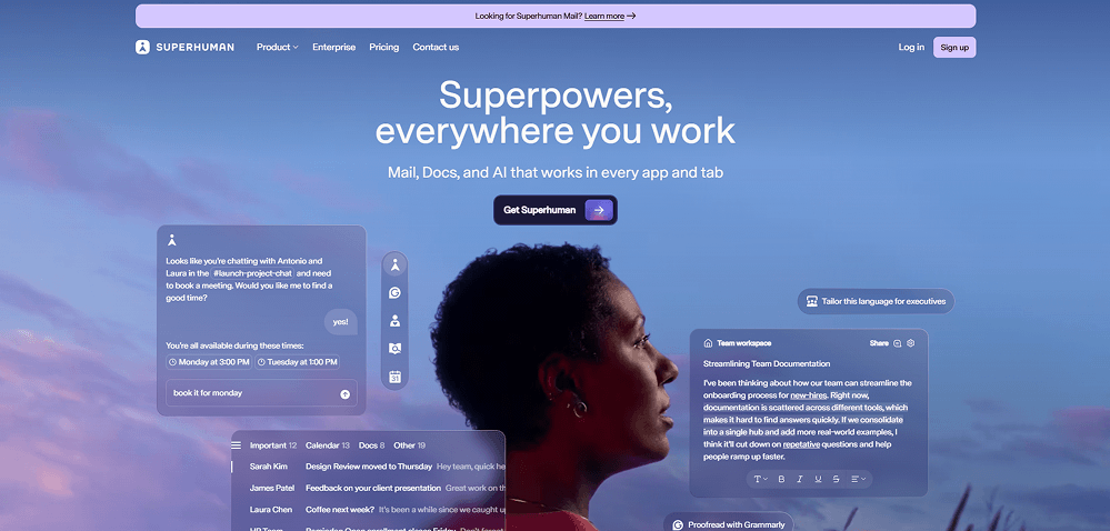 Example of a desktop website interface displayed in full view