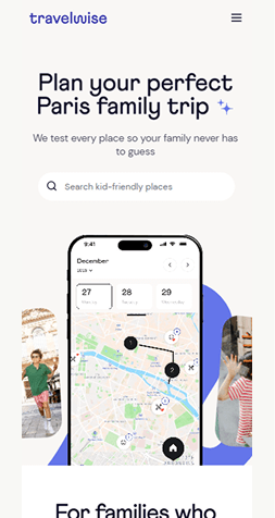 Example of a mobile website interface displayed in full view