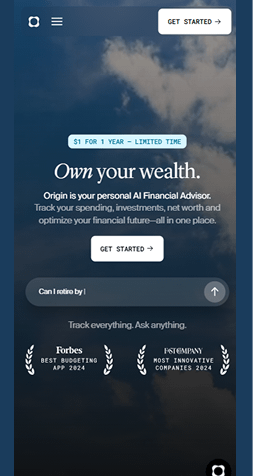 Example of a mobile website interface displayed in full view