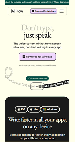 Example of a mobile website interface displayed in full view