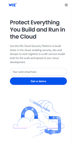 Example of a mobile website interface displayed in full view