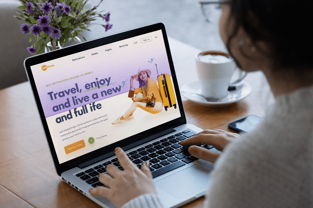 ADA compliance audit example showing a user reviewing a website on a laptop during accessibility testing