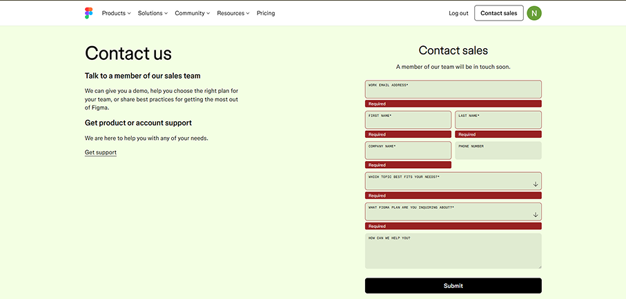 figma accessible contact form keyboard navigation