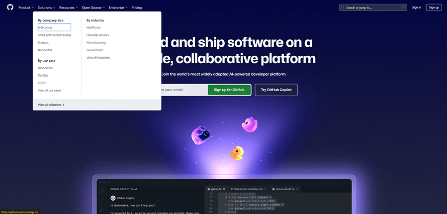 GitHub accessible mega menu keyboard navigation