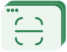 AI widget button with white circle and linear background