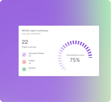 Tabnav accessibility monitor WCAG report summary