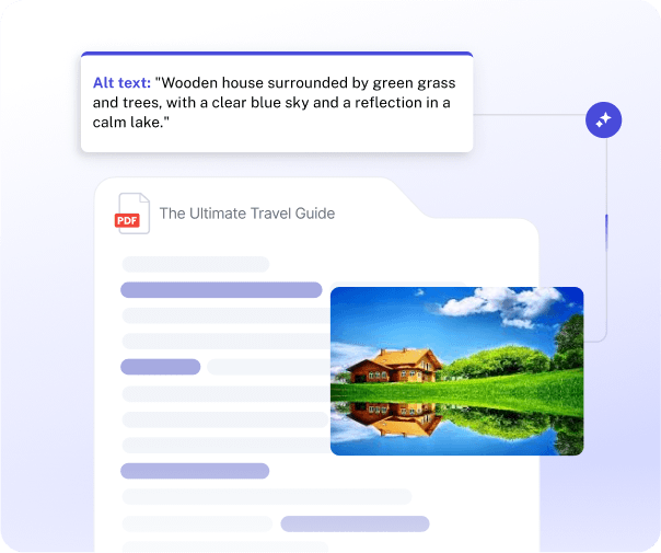 PDF showing image with alt text of a house near a lake.