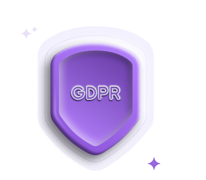 Pentagon shape with the text GDPR in the center, surrounded by AI icons.