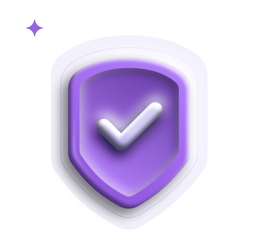 Pentagon shape with a checkmark (vee shape) in the center, surrounded by AI icons.