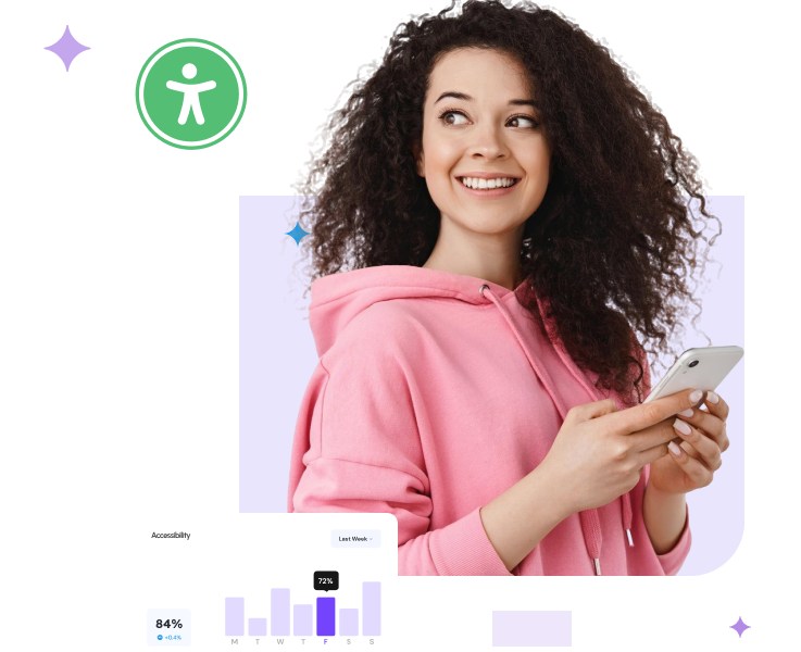 woman standing with a phone